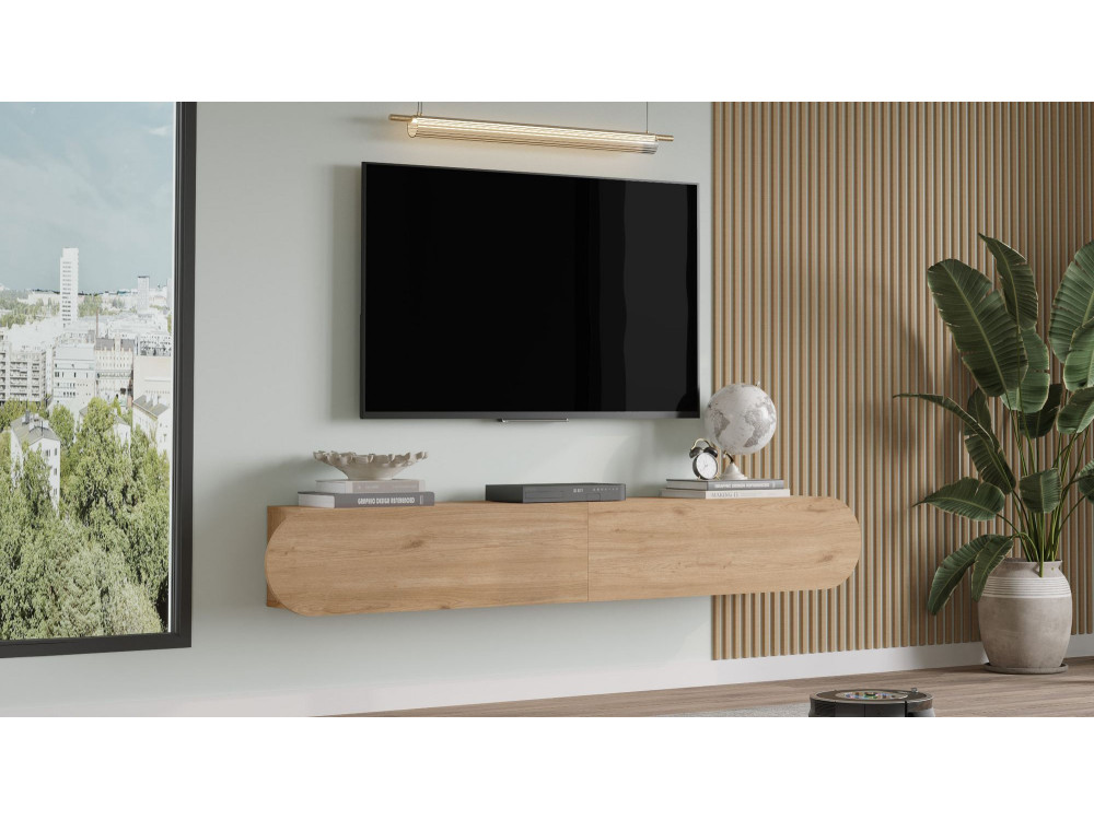 TV-Möbel aus Holz "LUM1" - 180 x 31 x 29 cm - Beige