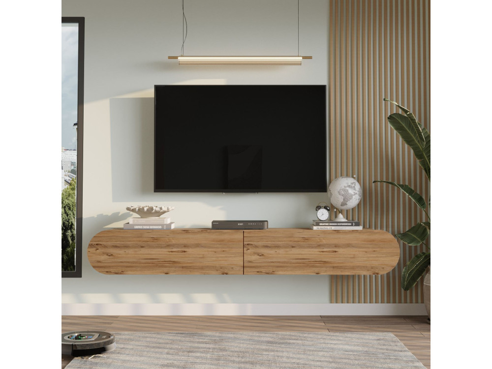 TV-Möbel aus Holz "LUM1" - 180 x 31 x 29 cm - Braun