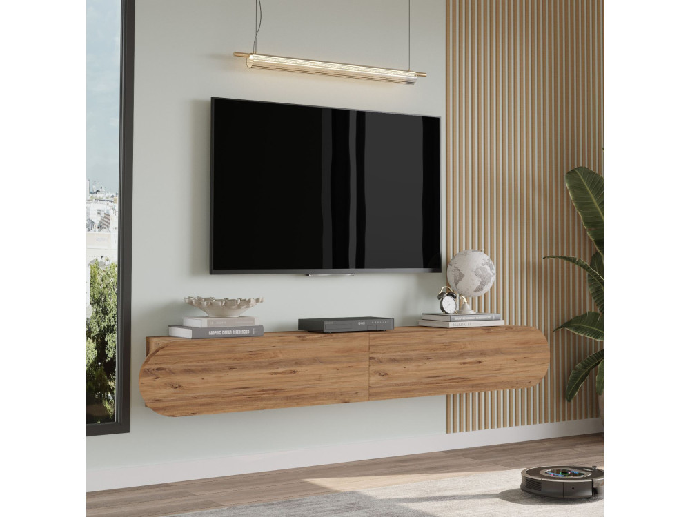 TV-Möbel aus Holz "LUM1" - 180 x 31 x 29 cm - Braun