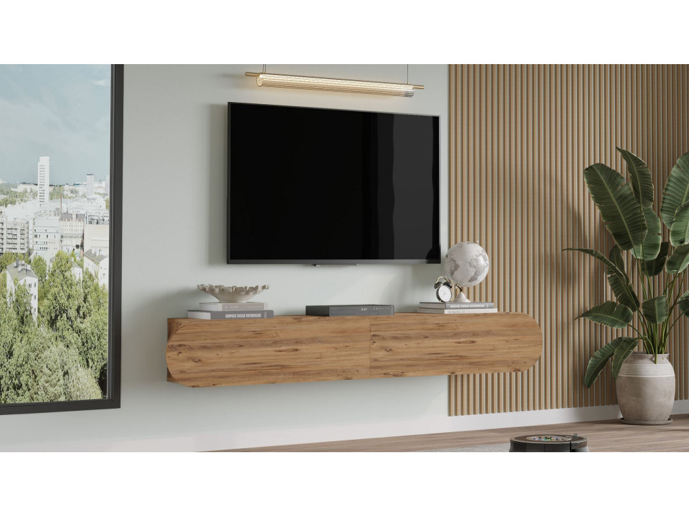 TV-Möbel aus Holz "LUM1" - 180 x 31 x 29 cm - Braun
