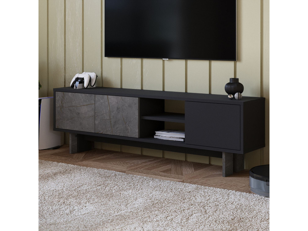 TV-Möbel aus Holz "Ravello" - 150 x 30 x 45 cm - Anthrazitgrau