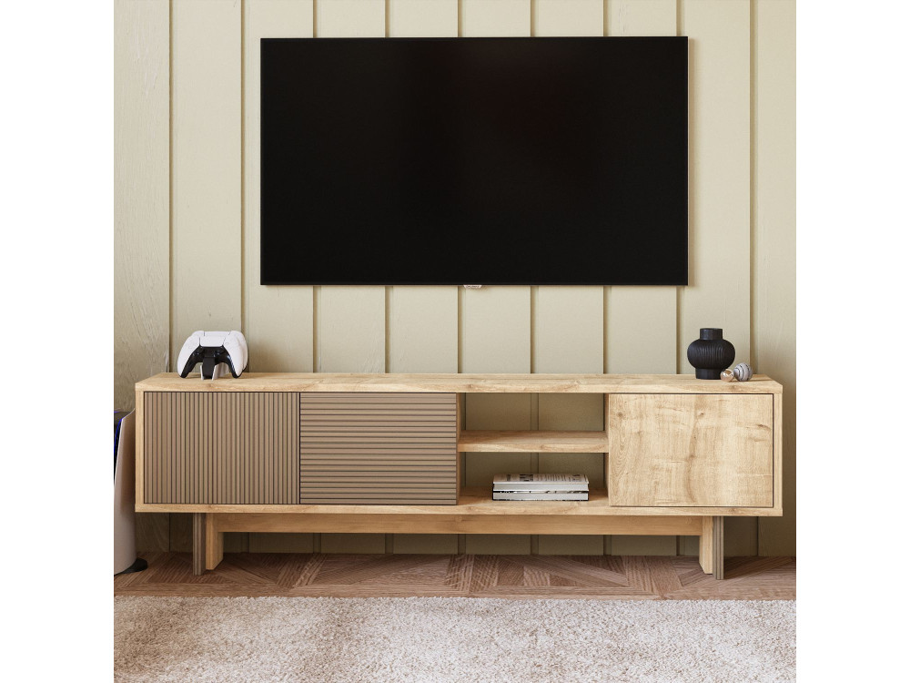 TV-Möbel aus Holz "Ravello" - 150 x 30 x 45 cm - Beige