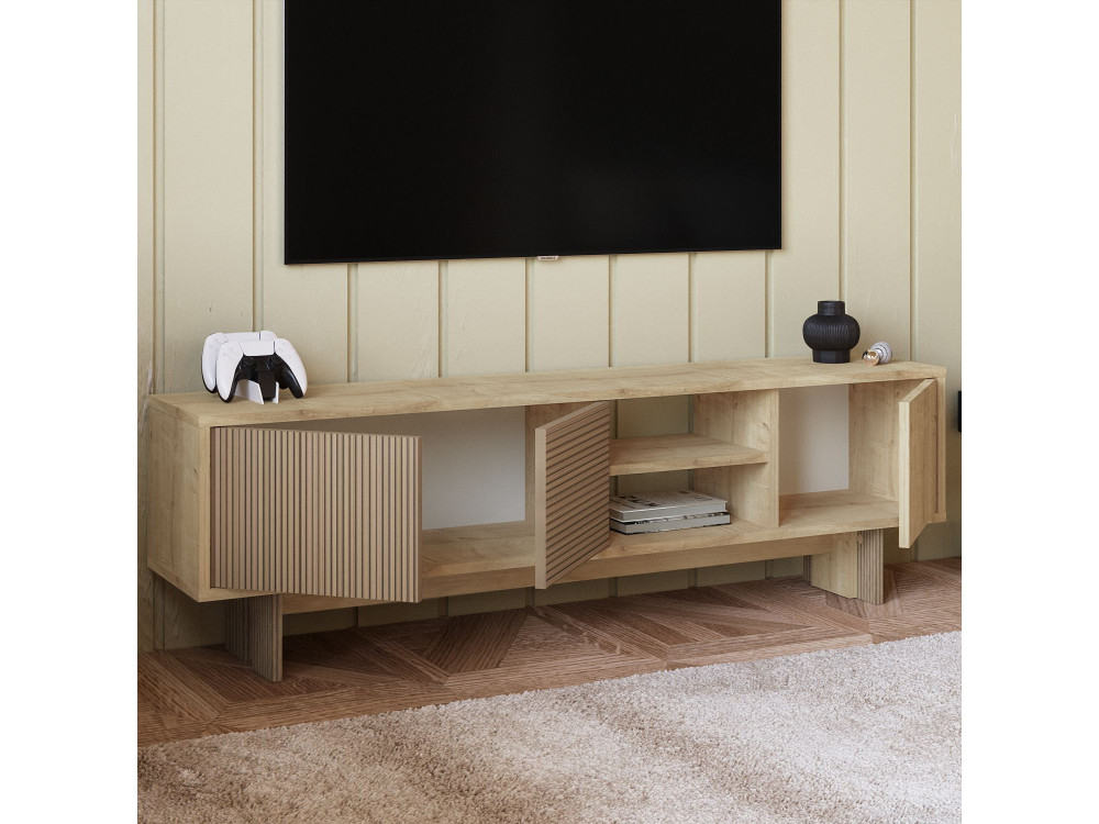 TV-Möbel aus Holz "Ravello" - 150 x 30 x 45 cm - Beige