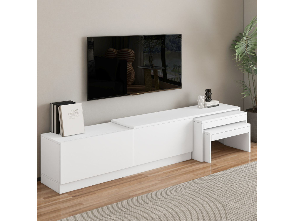 TV-Möbel aus Holz "Nest" - 180 x 30 x 36 cm - Weiß