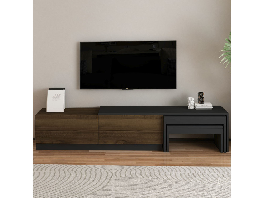 TV-Möbel aus Holz "Nest" - 180 x 30 x 36 cm - Braun