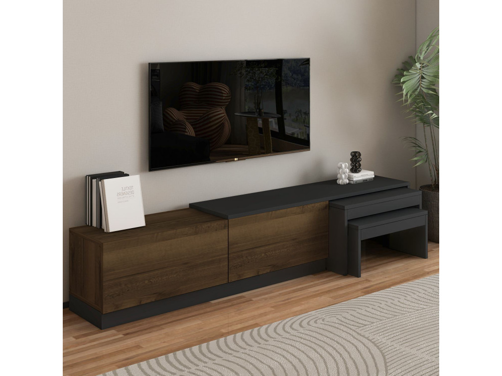 TV-Möbel aus Holz "Nest" - 180 x 30 x 36 cm - Braun