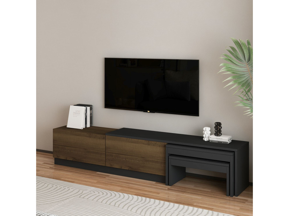 TV-Möbel aus Holz "Nest" - 180 x 30 x 36 cm - Braun