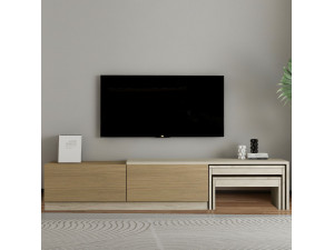 TV-Möbel aus Holz "Nest" - 180 x 30 x 36 cm - Beige