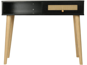 Konsole mit Rohrgefleicht "Marine" - 100 x 29 x 81 cm - Schwarz