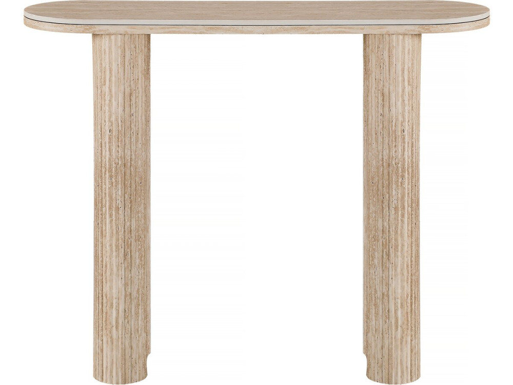Konsolentisch "Alba" aus Keramik - Travertin - 100 x 30 x 80 cm - Braun