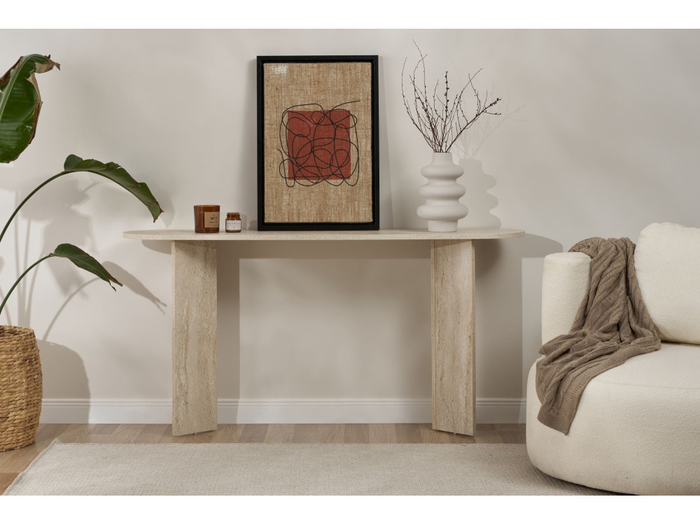 Holzkonsole „Sira” – 150 x 35 x 75 cm – Travertin