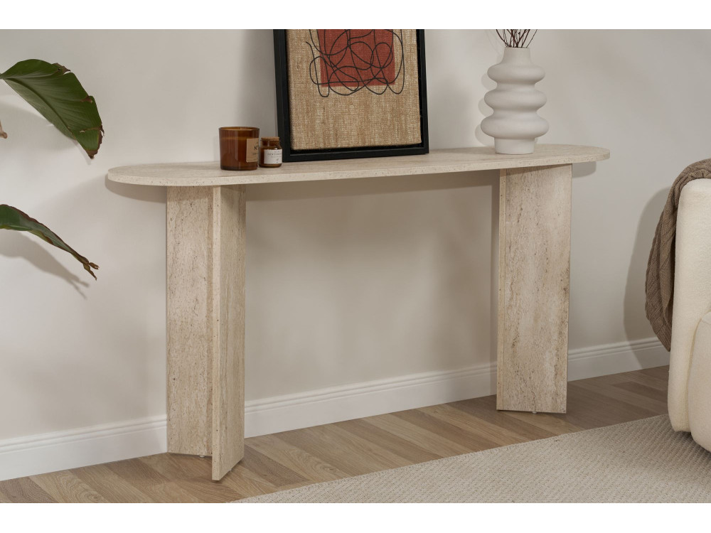 Holzkonsole „Sira” – 150 x 35 x 75 cm – Travertin