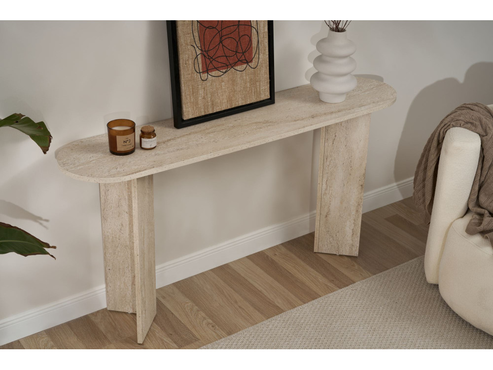Holzkonsole „Sira” – 150 x 35 x 75 cm – Travertin