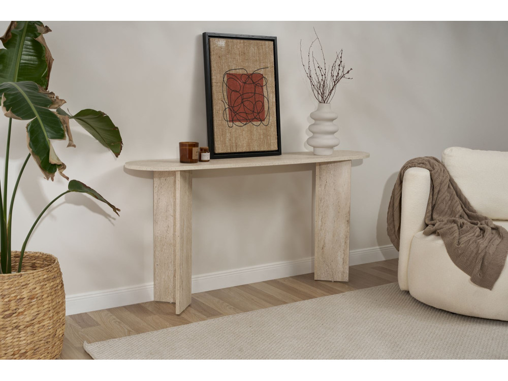 Holzkonsole „Sira” – 150 x 35 x 75 cm – Travertin