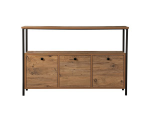 Holzkonsole „Solace“ – 120 x 29 x 77 cm – Atlantische Kiefer Schwarz
