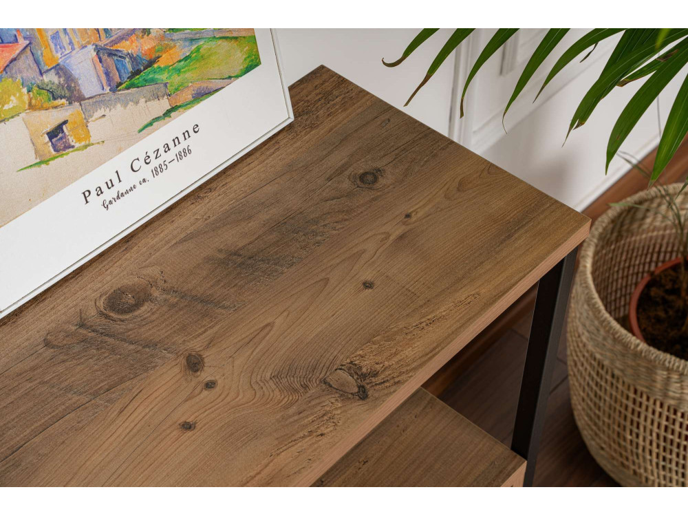 Holzkonsole „Solace“ – 120 x 29 x 77 cm – Atlantische Kiefer Schwarz