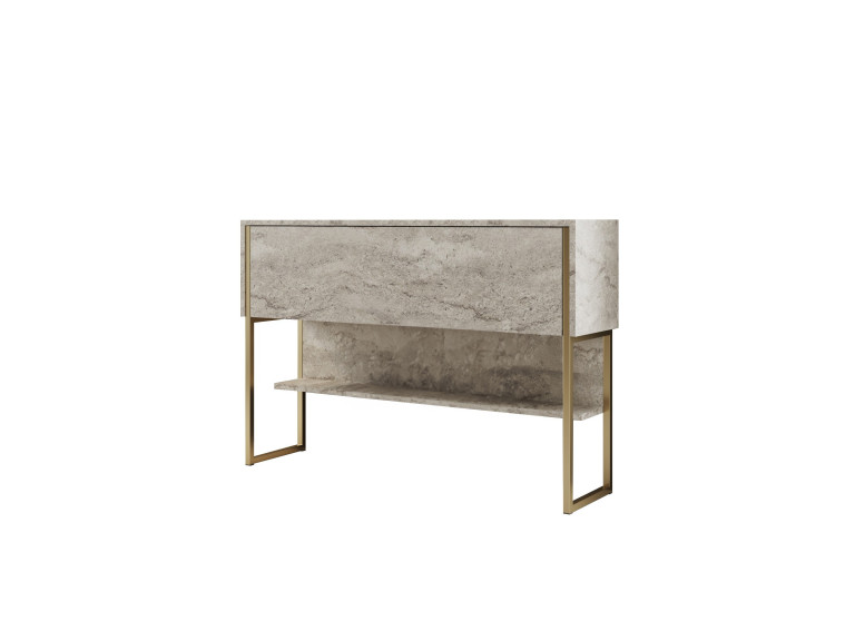 Holzkonsole "Luxe" - 120 x 30 x 80 cm - Travertin Gold
