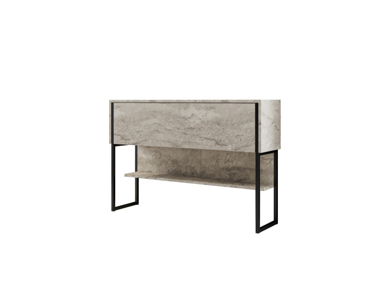 Holzkonsole "Luxe" - 120 x 30 x 80 cm - Travertin Schwarz