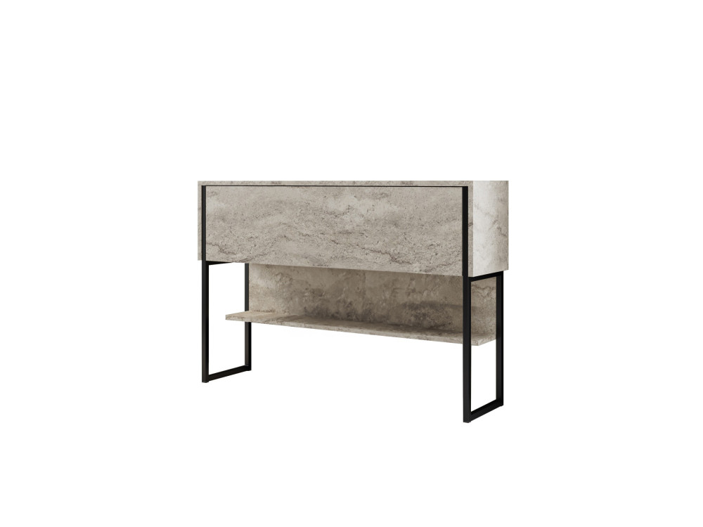 Holzkonsole "Luxe" - 120 x 30 x 80 cm - Travertin Schwarz