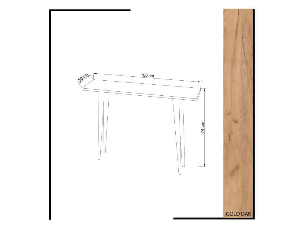 Holzkonsole "Desidero" - 100 x 30 x 74 cm - Braun