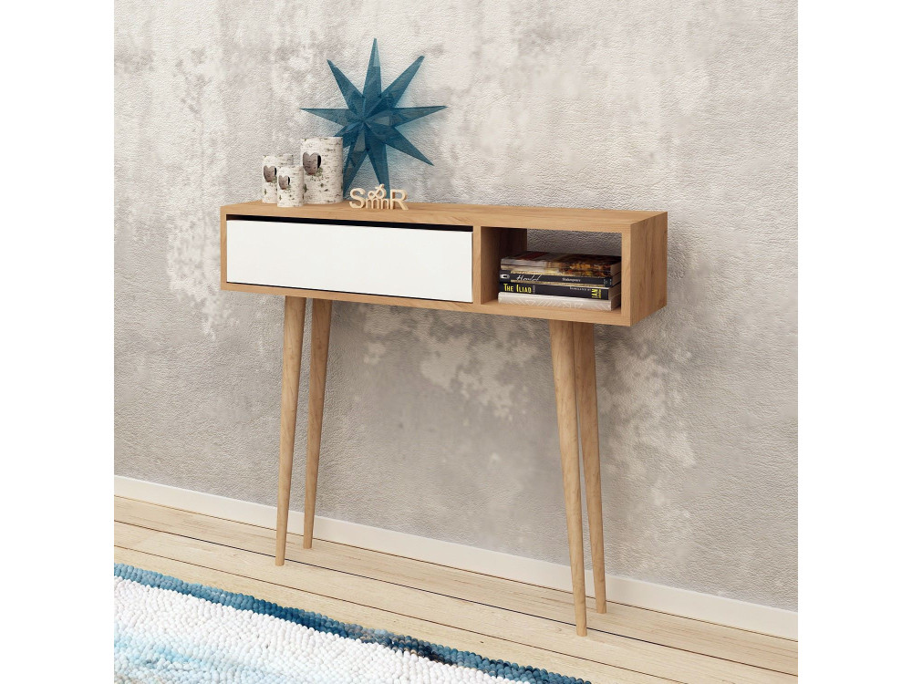Holzkonsole "Oseyo" - 100 x 30 x 94 cm - Braun
