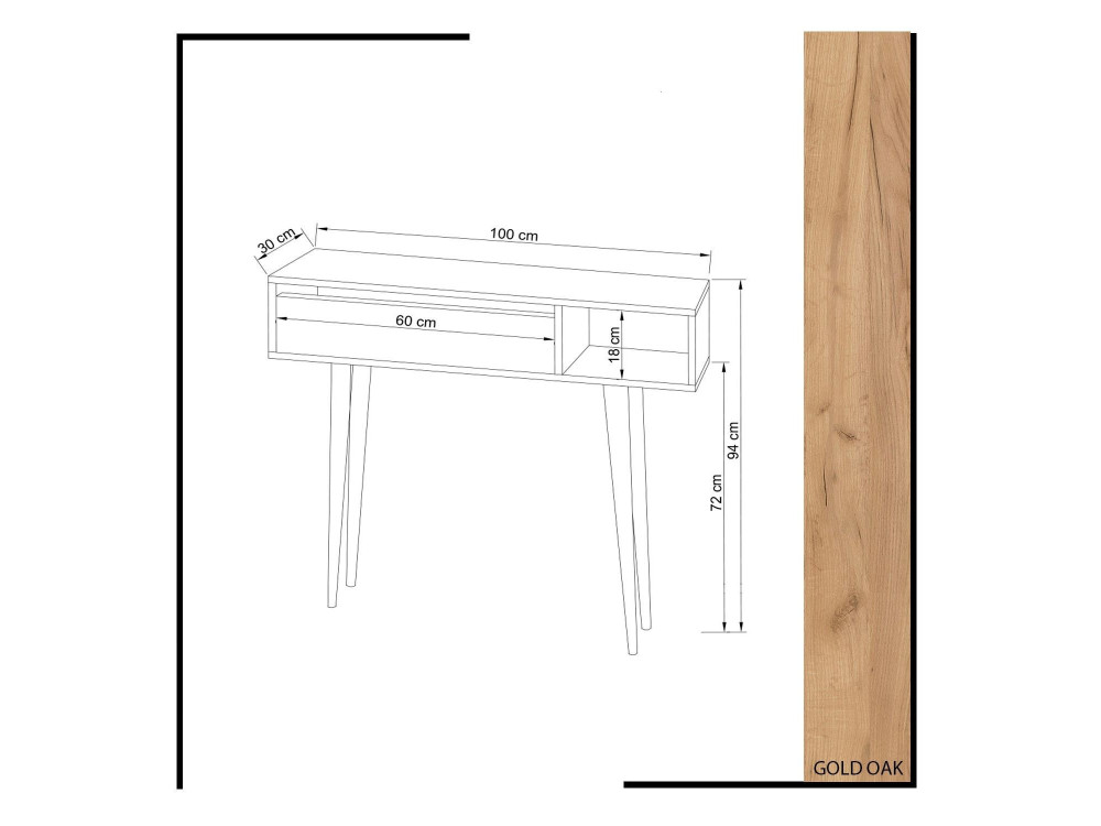 Holzkonsole "Oseyo" - 100 x 30 x 94 cm - Braun
