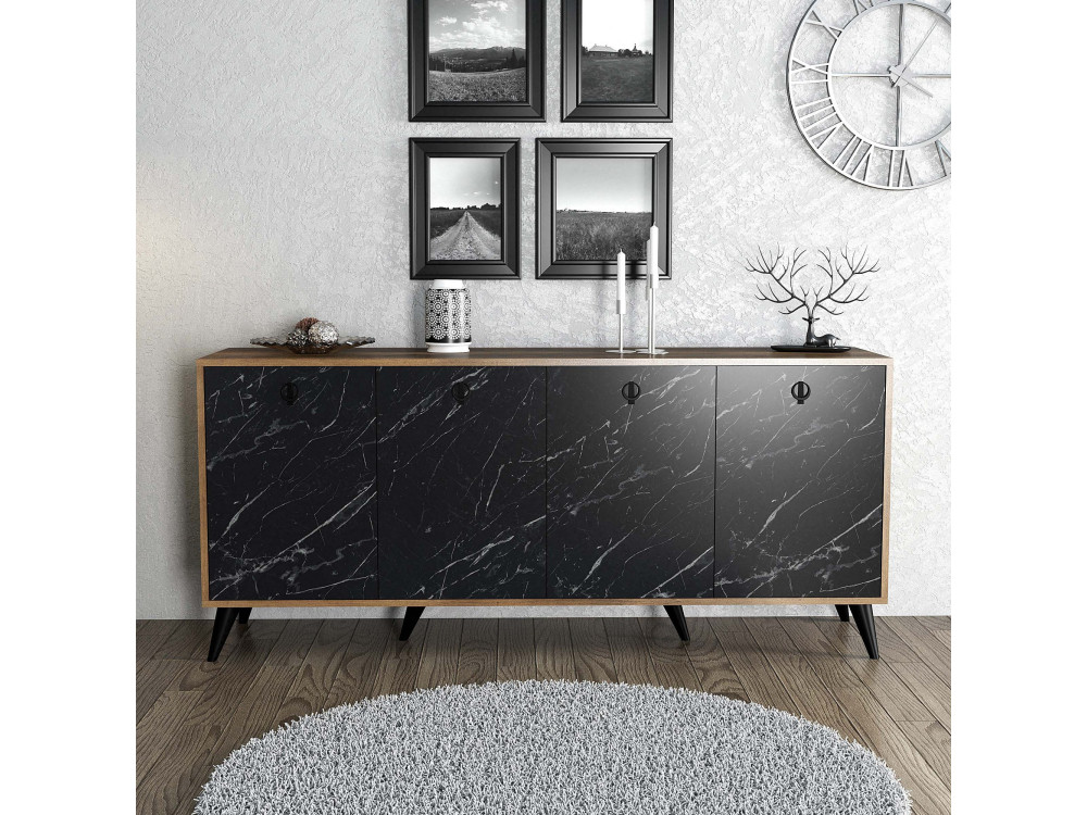 Holzanrichte "Elite" - 180 x 45 x 80 cm - Schwarz