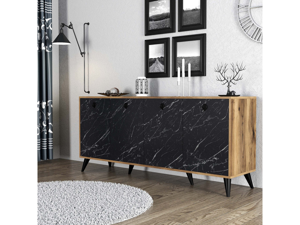 Holzanrichte "Elite" - 180 x 45 x 80 cm - Schwarz
