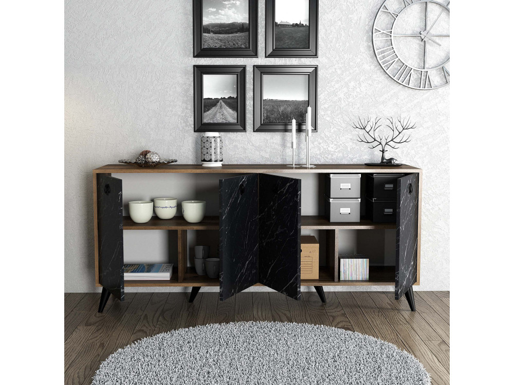 Holzanrichte "Elite" - 180 x 45 x 80 cm - Schwarz