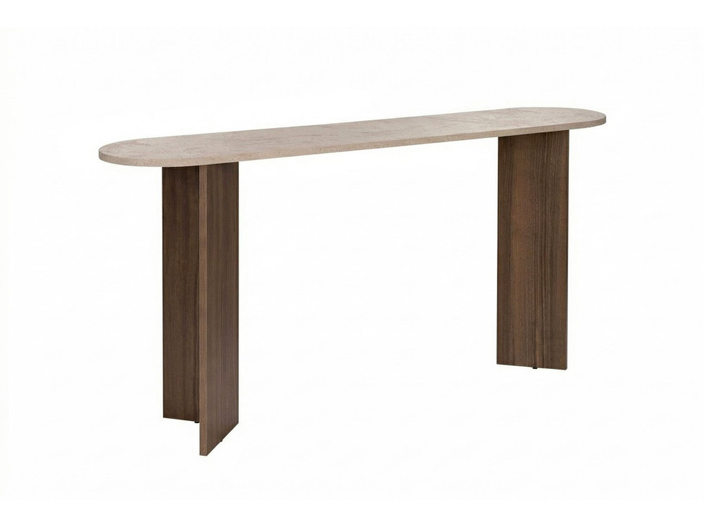 Holzkonsole "Sira" - 150 x 35 x 75 cm - Travertin