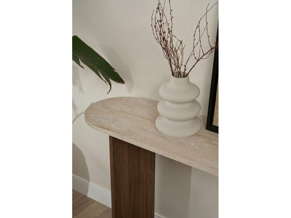 Holzkonsole "Sira" - 150 x 35 x 75 cm - Travertin