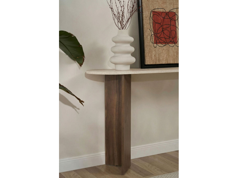 Holzkonsole "Sira" - 150 x 35 x 75 cm - Travertin