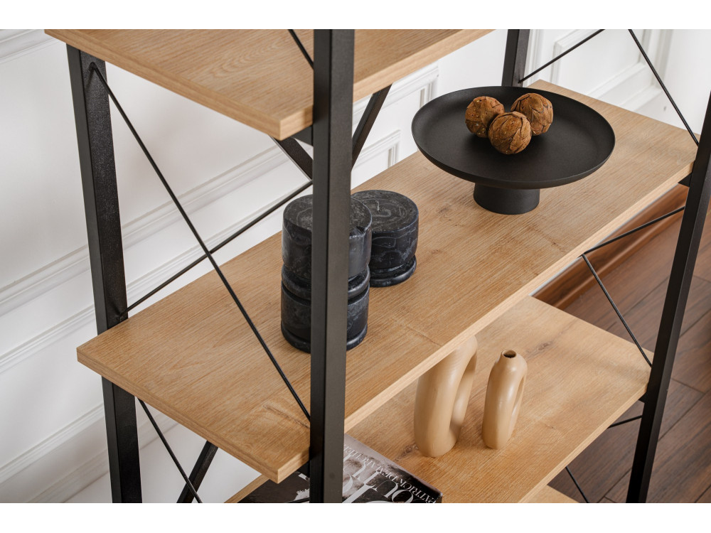 Bücherregal „Elysian“ aus Holz – 90 x 33 x 180 cm – Schwarzeiche