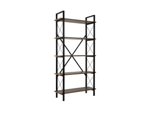Bücherregal „Elysian“ aus Holz – 90 x 33 x 180 cm – Schwarznuss