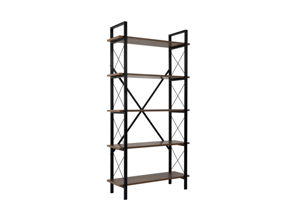 Bücherregal „Elysian“ aus Holz – 90 x 33 x 180 cm – Schwarznuss