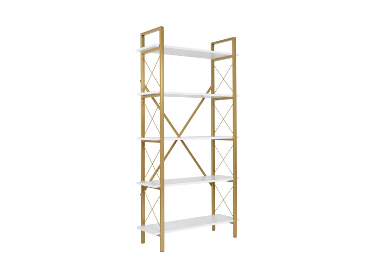 Bücherregal aus Holz „Elysian“ – 90 x 33 x 180 cm – Weißgold