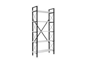 Bücherregal Elysian aus Holz – 90 x 33 x 180 cm – Weiß und Schwarz