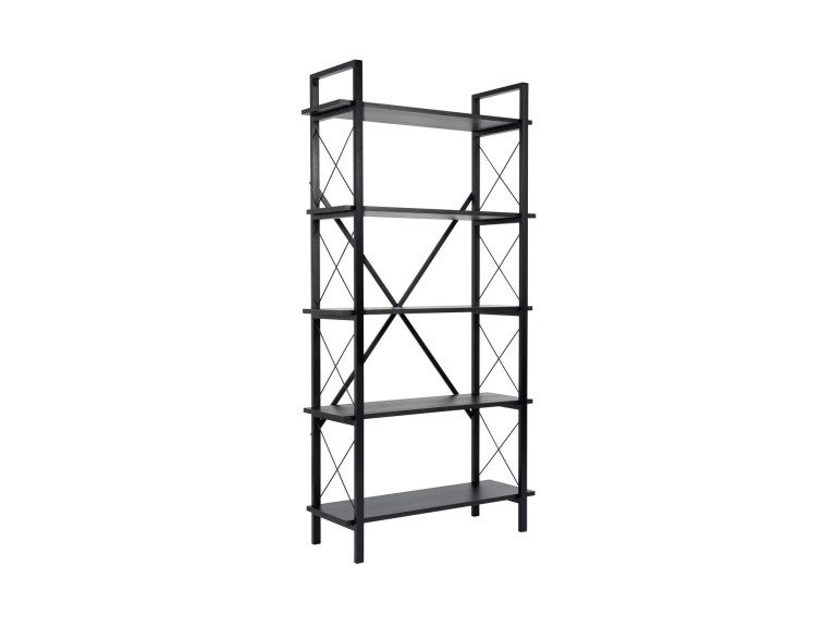 Bücherregal „Elysian“ aus Holz – 90 x 33 x 180 cm – Schwarzes Holz