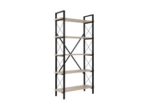 Bücherregal „Elysian“ aus Holz – 90 x 33 x 180 cm – Schwarzer Travertin