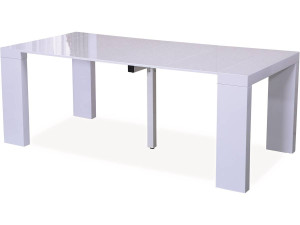 Ausziehbarer Esstisch "Dina" - 200/40 x 94 x 75 cm - Weiß lackiert