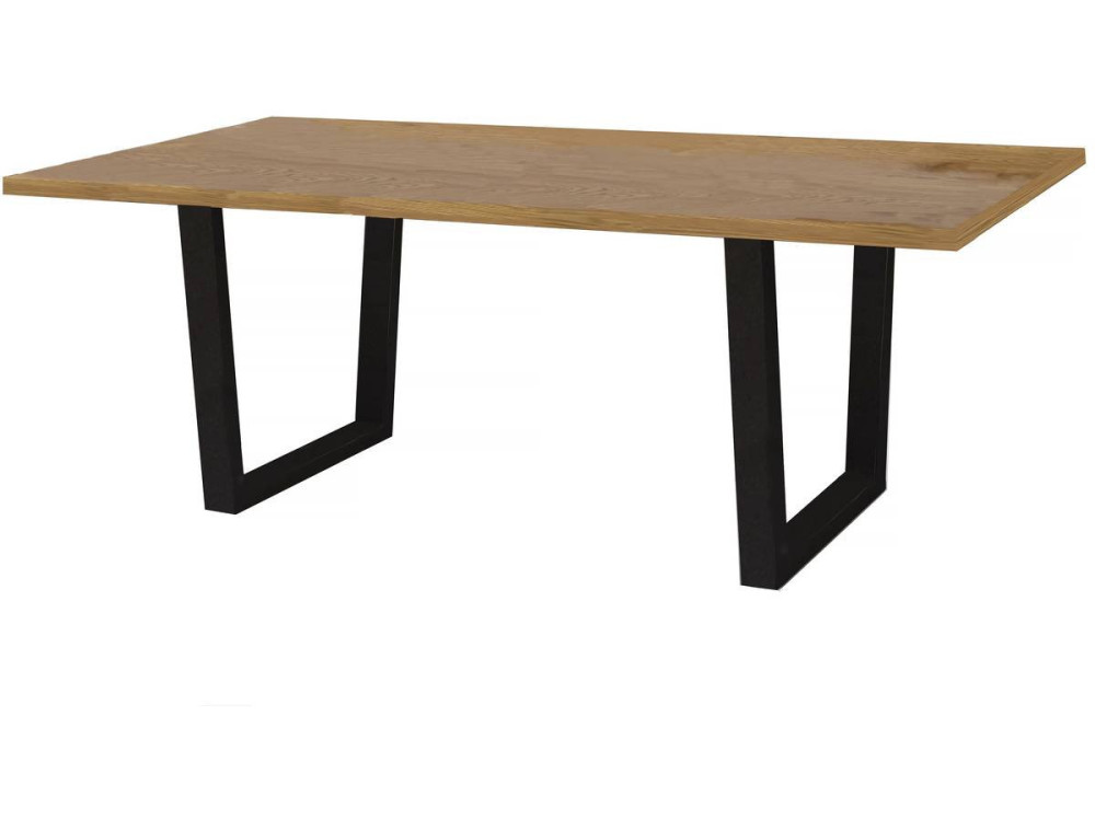 Esstisch "Hollywood" - 200 x 100 x 76 cm - Farbe: Eiche /Schwarz