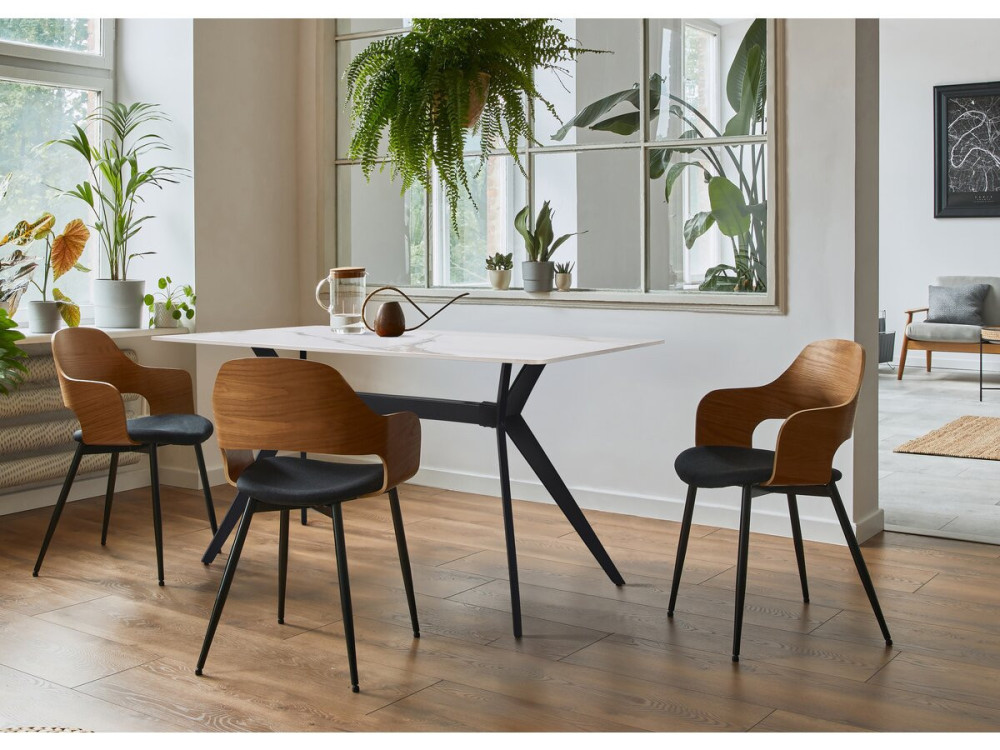 Keramik-Esstisch "Boreal" - 4 bis 6 Personen - 160 cm - Weiß