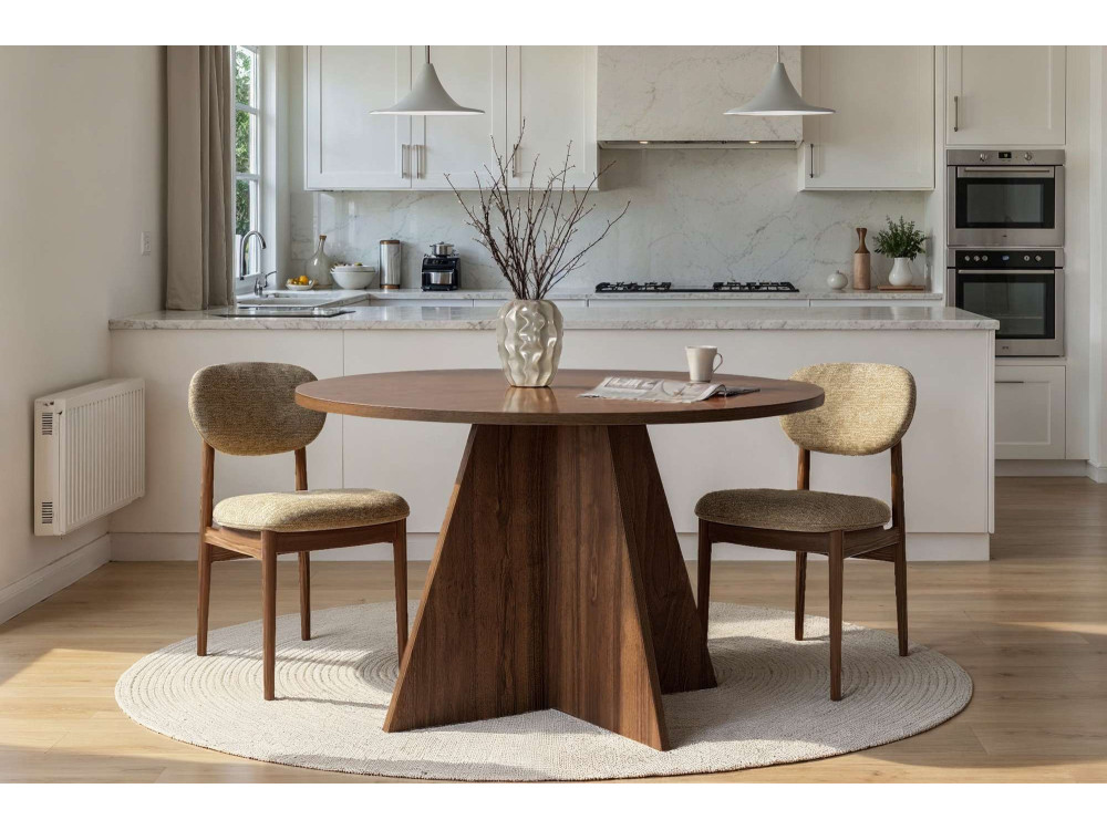 Esstisch „Virella“ aus Holz – 120 x 120 x 75 cm – Nussbaum