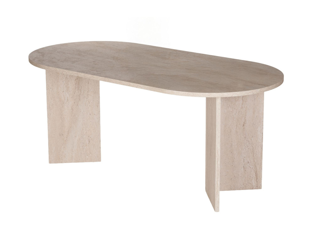 Esstisch aus Holz "Sablin" - 180 x 89 x 75 cm - Travertin
