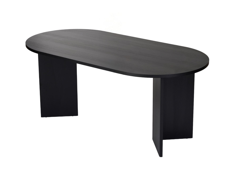 Holz Esstisch "Sablin" - 180 x 89 x 75 cm - Schwarzes Holz