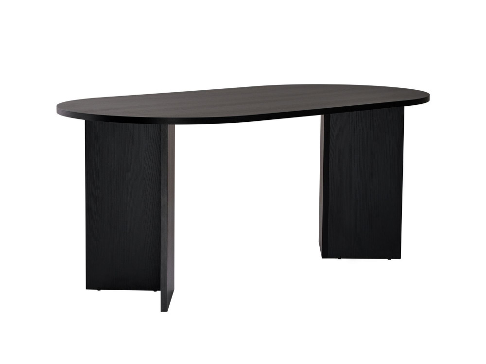Holz Esstisch "Sablin" - 180 x 89 x 75 cm - Schwarzes Holz