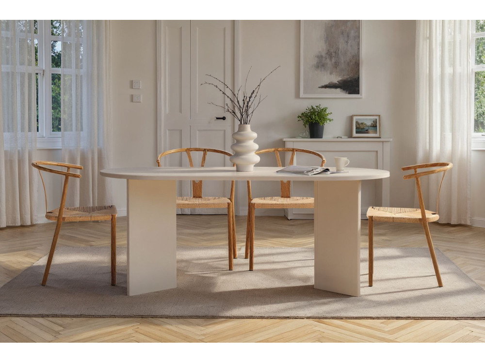 Holz Esstisch "Sablin" - 180 x 89 x 75 cm - Holz Weiß