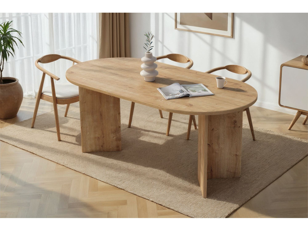 Holz Esstisch "Sablin" 180 x 90 x 75 cm - Saphir Eiche