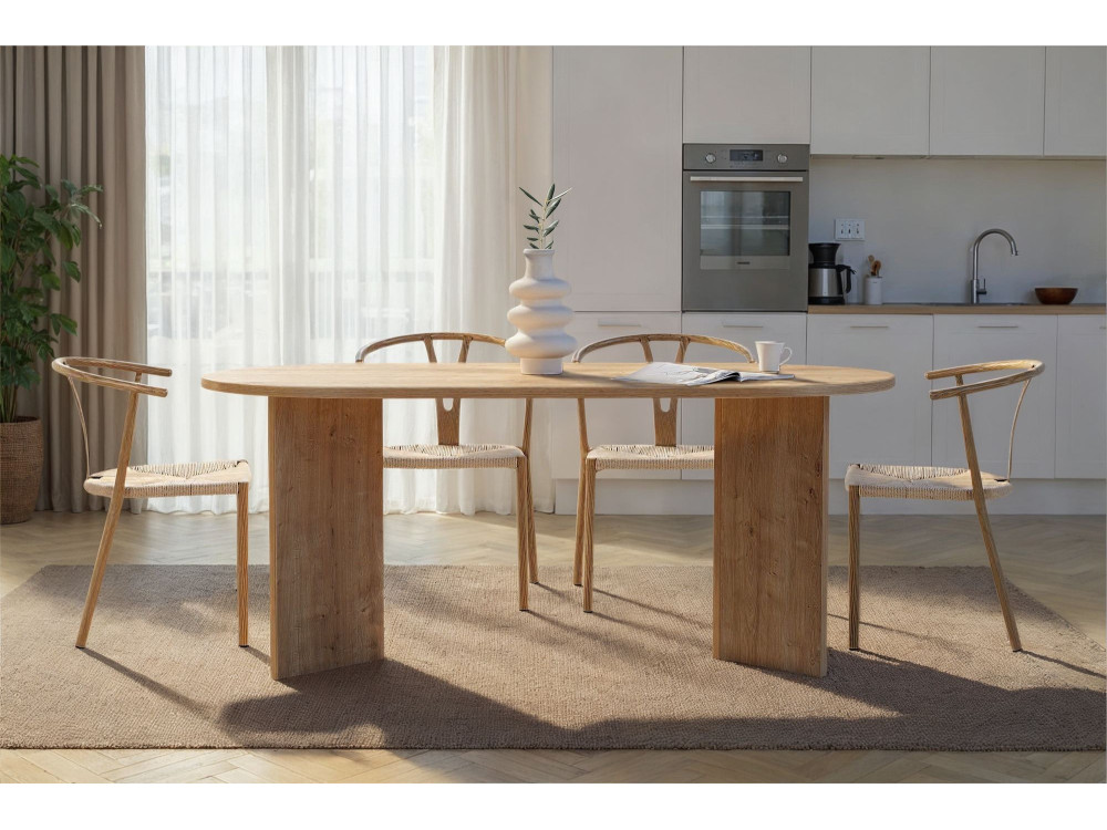 Holz Esstisch "Sablin" 180 x 90 x 75 cm - Saphir Eiche