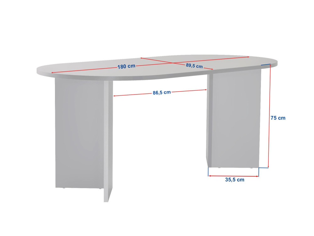 Holz Esstisch "Sablin" 180 x 90 x 75 cm - Saphir Eiche